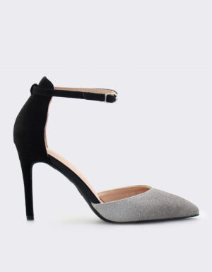 goves glitter black silver1
