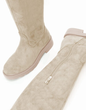 suede over the knee boots beige3