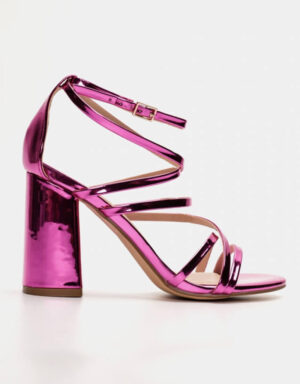 metallic heels fuschsia