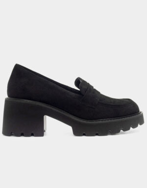 Μοκασίνια suede block heel