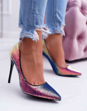 Sequin γόβες με λεπτό τακούνι