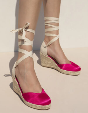 Satin Espadrilles Fuchsia