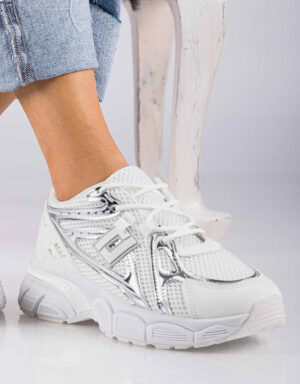 Chunky Sneakers White Silver