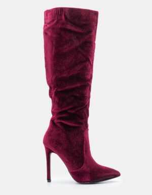 Velvet Boots Burgundy