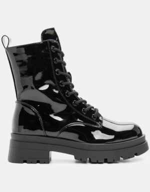 Vinyl Tracksole Booties Black