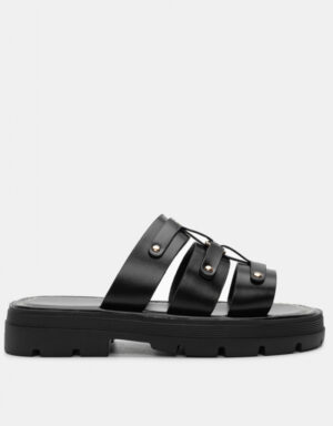 Flatform Strap Sandals Black