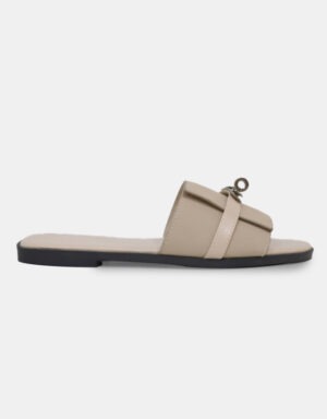 Flat Sandals Suede Beige