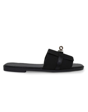 Flat Sandals Suede Black