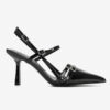 Slingback Shiny Pumps Black