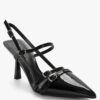 Slingback Shiny Pumps Black