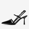 Slingback Shiny Pumps Black