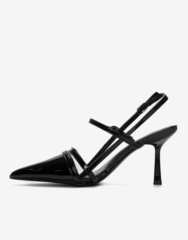 Slingback Shiny Pumps Black