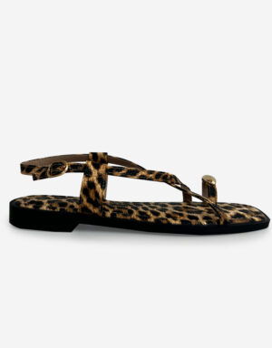 Flatform Strap Sandals Leopard