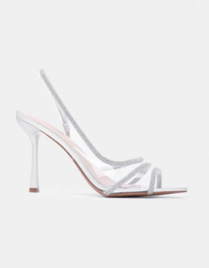 Slingback Clear Strass Heels