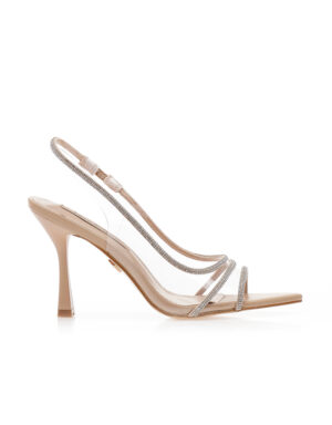 Slingback Clear Strass Heels