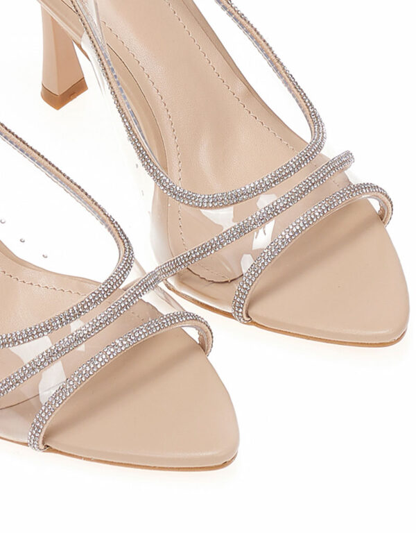 Slingback Clear Strass Heels