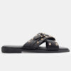 Flat Sandals Buckles Black