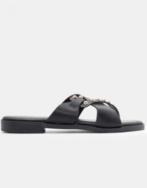 Flat Sandals Buckles Black