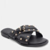 Flat Sandals Buckles Black