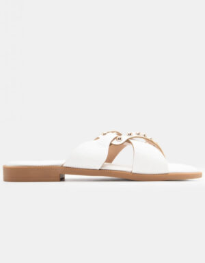 Flat Sandals Buckles White