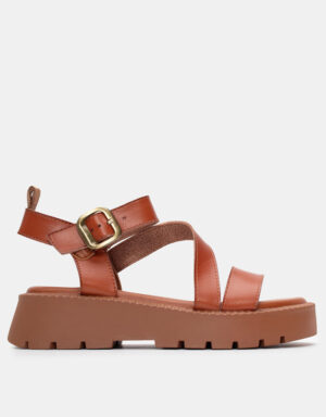 Leather Flatform Strap Sandals