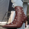 Pointy Ankle Boots Wine