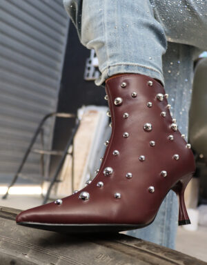 Pointy Ankle Boots Wine