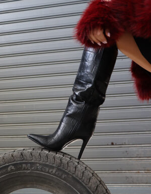 Leather Croco Boots