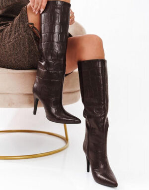 Leather Croco Boots