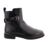 Leather Buckle Booties Black