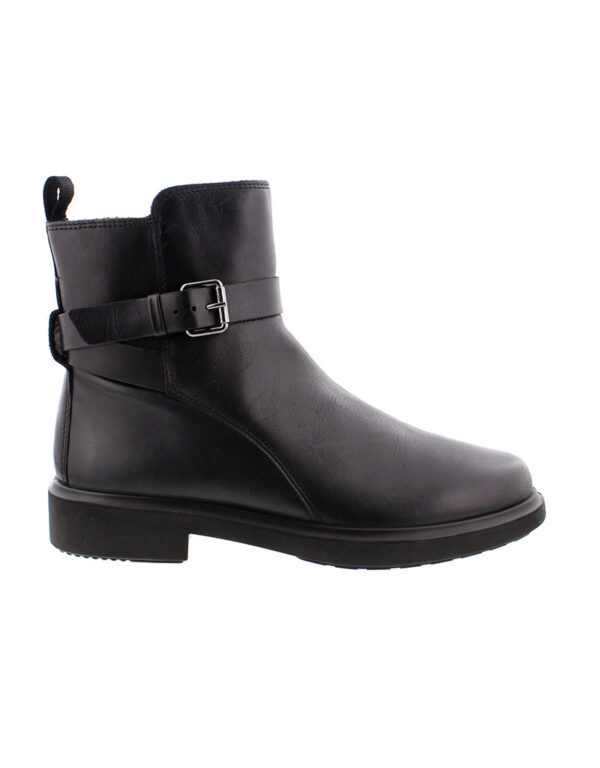 Leather Buckle Booties Black