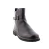 Leather Buckle Booties Black