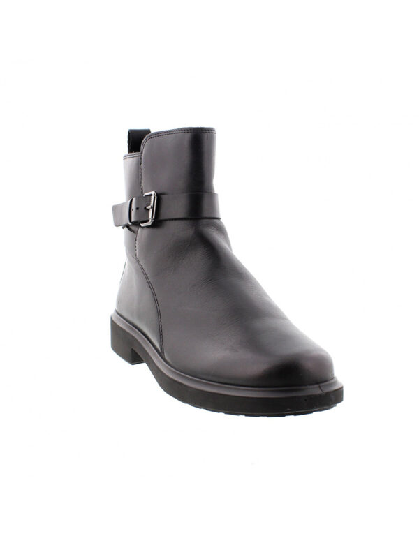 Leather Buckle Booties Black