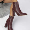 Leather Ankle Boots Wine