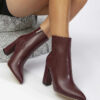 Leather Ankle Boots Wine