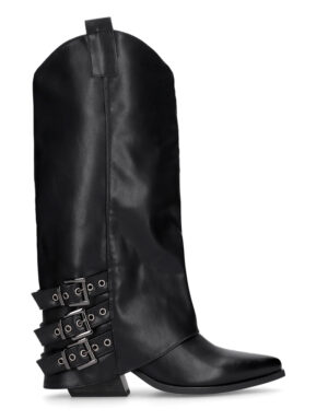 Cowboy Leather Buckle Boots