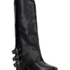 Cowboy Leather Buckle Boots