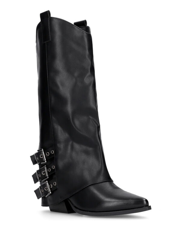 Cowboy Leather Buckle Boots