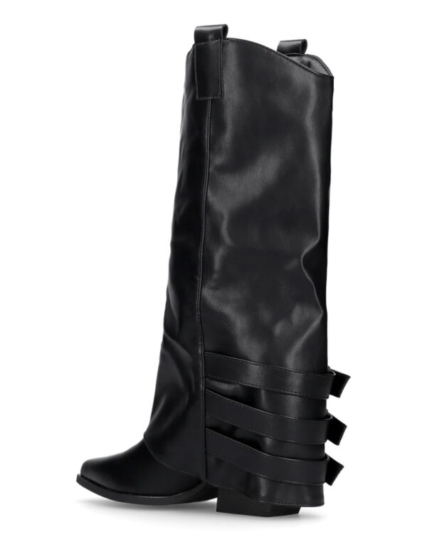 Cowboy Leather Buckle Boots
