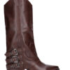 Cowboy Leather Buckle Boots