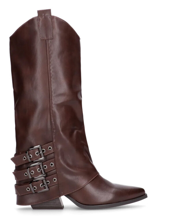 Cowboy Leather Buckle Boots