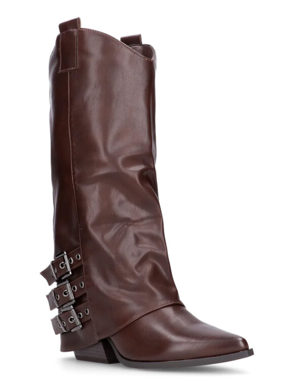 Cowboy Leather Buckle Boots