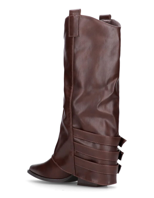 Cowboy Leather Buckle Boots