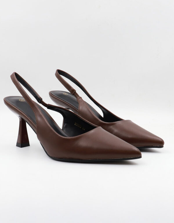 Slingback Leather Pumps Brown