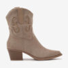 Cowboy Suede Ankle Boots Beige