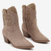 Cowboy Suede Ankle Boots Beige