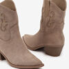 Cowboy Suede Ankle Boots Beige