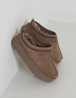 Suede Slippers Taupe