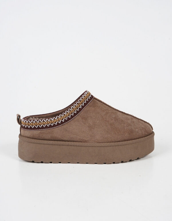 Suede Slippers Taupe