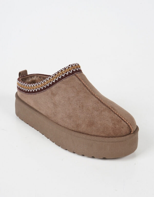 Suede Slippers Taupe